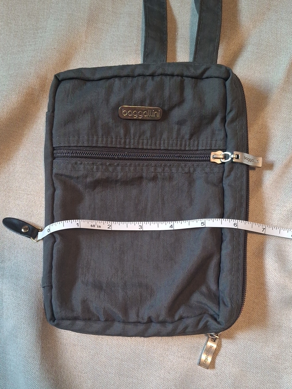 Baggallini Gray Nylon Lightweight Crossbody Travel Bag - Picture 9 of 10